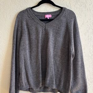 Edikted Gray V-Neck Sweater